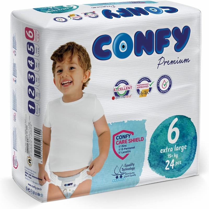 Confy Premium підгузки дитячі Size 6, ExtraLarge 15+kg, 24шт